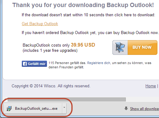 Download Outlook backup software