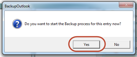 Start Backup Outlook process